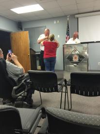 Promotion to Deputy Chief. My wife pinning my badge